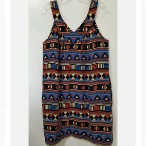 Marc By Marc Jacobs Geo Print Multi Silk Shift Dress Sleeveless Size Small
